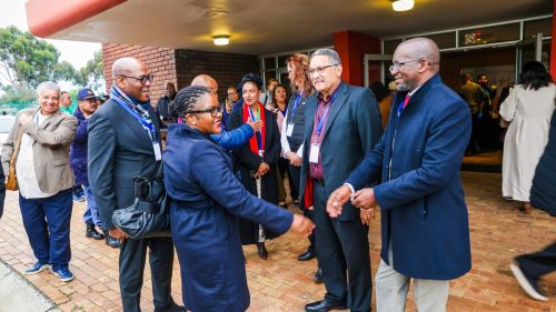 Ministers’ arrival at the Budget Vote Breakfast with NSF beneficiaries.