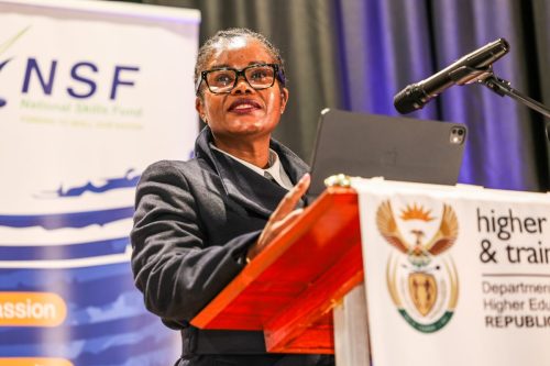 Ministers delivering her opening remarks at the Budget Vote Breakfast.
