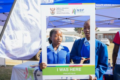 Learners from Mopani District at NSF Exhibition stall.