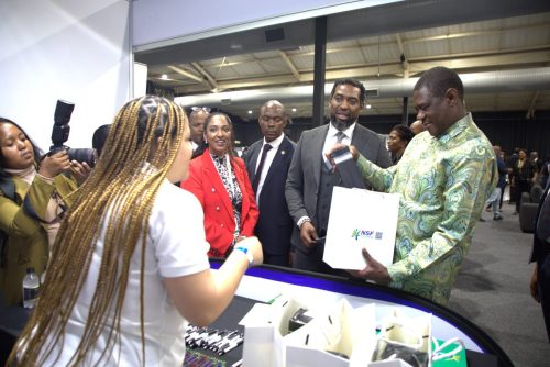 The Deputy President, The Minister of Higher Education and Training and NSF Acting CEO, visit the National Skills Fund exhibition stall