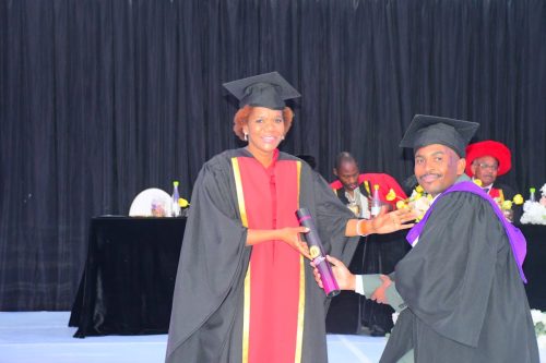 NSF Project Manager handing over certificate