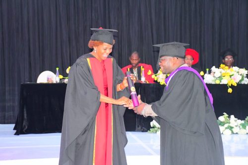 NSF Project Manager handing over certificate