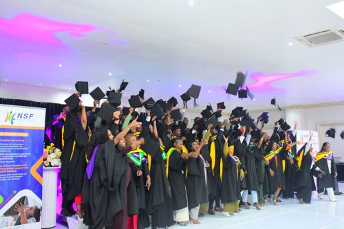 Graduates victory dance
