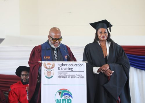 A graduate being conferred a qualification