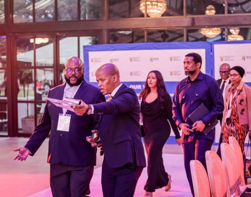 Anele Nogqala and William Somo at the NSF’s media launch