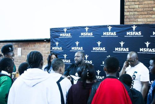 The Officials from National Student Financial Aid Scheme (NSFAS) engaging with learners.