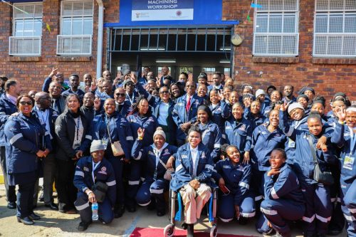 The newly qualified artisans photographed after the Trade Test Centres.