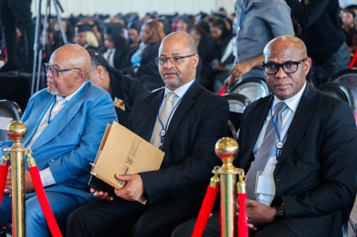 From left; DHET KZN Regional Manager, Nkosinathi Mchunu, National Skills Authority (NSA) Executive Officer, Zamokwakhe Khuzwayo and DHET Deputy Director-General for TVET branch, Sam Zungu