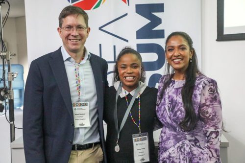 Dr Stuart Theobald, Tshegofatso Walker and Melissa Erra. 